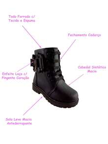 's Ankle Boots With Bow And Pendant Comfort And Style For All Occasions - Negro - Ver 7