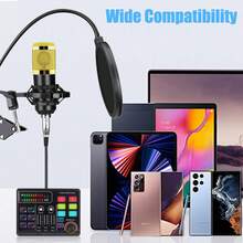 BM800 Condenser Microphone + P100 Sound Card Kit With Is Suitable For Computer Recording, Game Voice Communication, High-Quality Sampling, Home Use - P100 SET - View 5