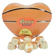 Valentine's Day Sports Themed  Shaped Tin Filled With Miniature Reese Peanut Butter Cups  Gift For Sports Lovers 2.4 Ounces Basketball - 籃球 - 查看 7