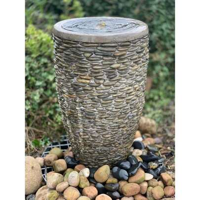 Large Natural Pebble Vase WATERFEATURE / PLANTER Dia 45 X76cm H, Vase Only
