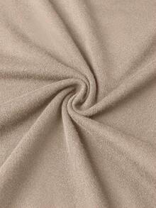 Men's Solid Color Long Sleeve Casual Versatile Zip-Up Stand Collar Sweater, For Fall Winter - Camel - View 7