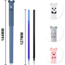 8pcs Erasable Animal Shape Gel Pen 0.35mm Cute Cartoon Blue Ink 24 Refills - Sets - View 4