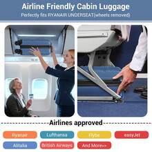 Maleta de cabina de 15 pulgadas 40x30x20 cm, equipaje bajo el asiento, carcasa rígida de ABS/PC, 4 ruedas giratorias de 360° extraíbles, cerradura de 3 dígitos, carrito de viaje ligero y pequeño para vacaciones de Navidad y Año Nuevo, viajes en solitario, escapadas de fin de semana a la ciudad, viajes de negocios, mujer, hombre - Azul marino + negro - Ver 2