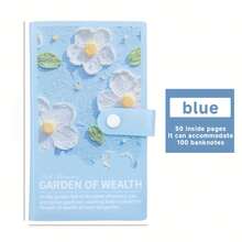 1PC Wealth Garden Savings Book 3D Oil Painting Design PVC Shell Double Sided 50 Sheets Can Store 100 Ancient Coins 100 Envelopes Save Money Challenge Loose Leaf Clip - 1PC - View 16