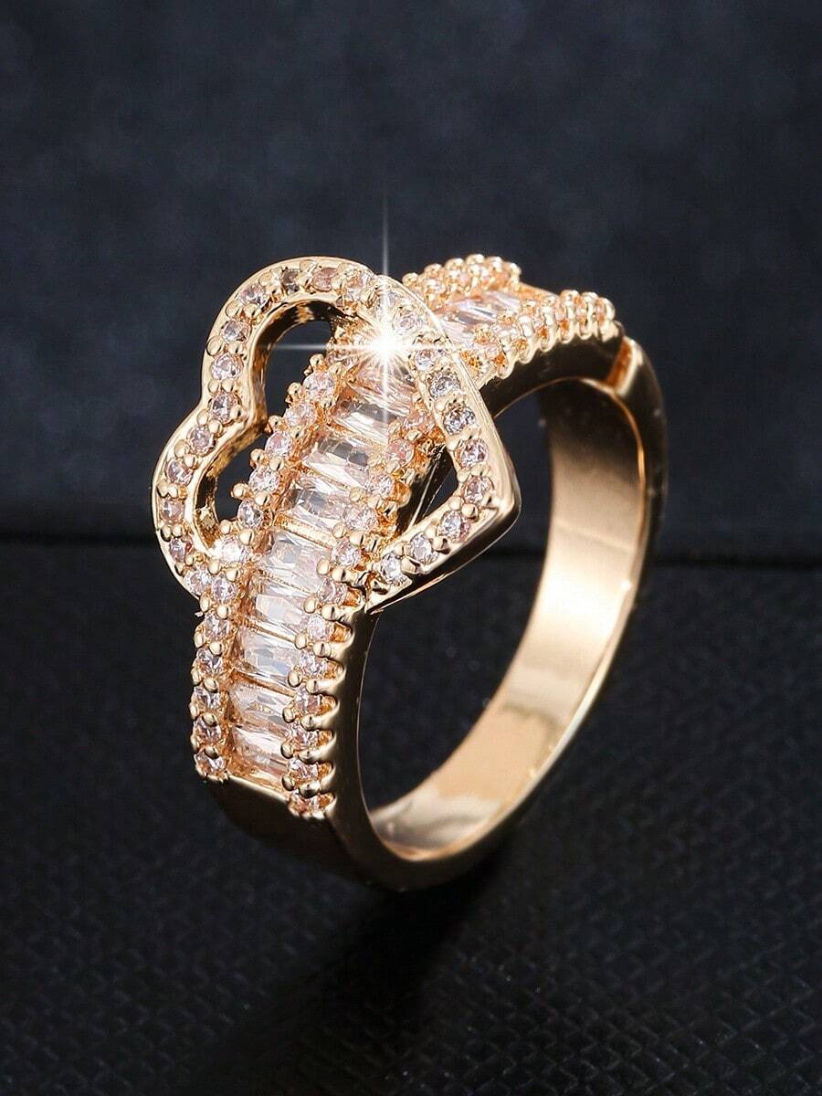 1pc Luxury Crossover Full Diamond Ring, Versatile Commuter Finger Ring, Gift For Best Friend - Ring - View 1