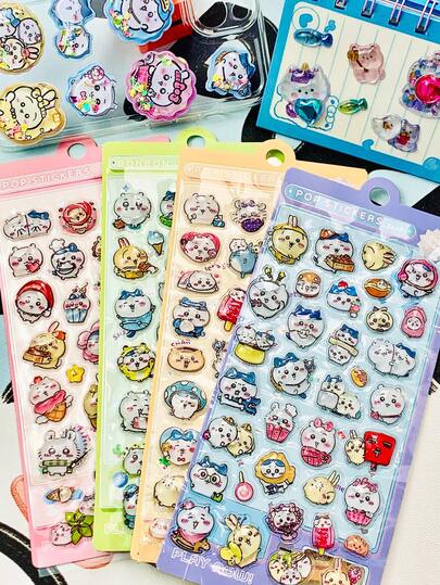3D Cartoon Embossed Stickers, Funny Decorative Stickers For Children, Waterproof Transparent Crystal Stickers, DIY Sticker Materials. Decorative Sticker Gifts. Home Room Decor, Party Decor, Birthday Gifts, Various Holiday Gifts, Fashionable.