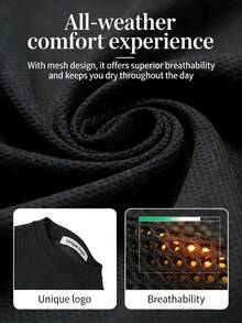 6-Piece Unisex Solid Color T-Shirt Set Neutral Casual Short-Sleeve Crew Neck Style 100% Polyester Fiber Soft And Cute Tops Comfortable And Breathable Essential For Outings And Sports, Gifts For Boyfriend. Butfits For Men, Camiseta Para Hombre. - 黑色 - 查看 4