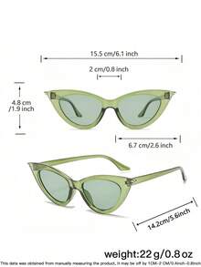 1 PC Women's Saint Patrick's Day Fashion Small Frame Cat-Eye Glasses With Polycarbonate Frames, Suitable For Festive Outfits, Comes With A Glasses Case - Multicolor - View 6