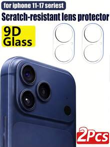 2片装摄像头镜头钢化玻璃屏幕保护膜,兼容 17/Air/17 Pro/17 Pro Max,防刮花,高清,全屏覆盖,也兼容 16 Pro Max/15 Pro Max/14 Pro Max/13/12/11 Pro Max - 無色 - 查看 15