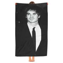 Damon Salvatore Beach Towel Bathing Towels Cover-Ups Quick Dry Sand Free Yoga Spa Gym Pool(1) - A - Xem 1