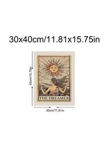 1张《梦想家》塔罗牌印刷品，灵性艺术波西米亚风装饰，神圣女性海报，神秘绘画，女巫主题墙面艺术，冥想印刷品，女巫礼物，送给朋友的理想礼物，卧室艺术印刷品，客厅装饰，办公室装饰，厨房装饰，浴室装饰，墙面艺术，墙面装饰，家居装饰，房间装饰，帆布墙面艺术，海报，带框墙面艺术，可选画框 - B - 查看 16