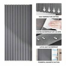 Cortina De Ducha Magnética Plegable Con Recorte De Baño Color Gris - Gris - Ver 9