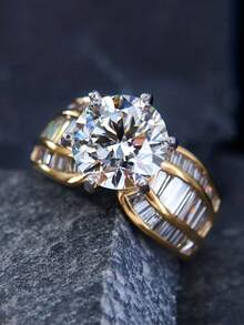 1枚无限爱心戒指，立方合成材质，永恒承诺，适合新娘、妻子、周年纪念日和情人节礼物，奢华婚礼珠宝，饰有闪亮蝴蝶结设计 - 戒指 - 查看 2