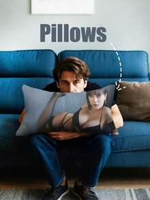 1pc Double-Sided Printed Rose & Heart Shape Customized Text/Photo Throw Pillow Cover, Soft Plush Fabric, Washable Zipper Design, Suitable For Valentine's Day, Anniversary, Wedding Gift (Inner Cushion Not Included), Romantic Personalized Pillow, Modern Style, No Power Required - LOVE - View 16