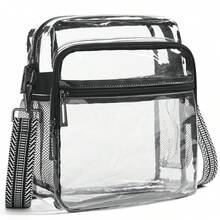 Clear Bag For Women, Clear Crossbody Fanny Pack Stadium Approved, Small Clear Purse For Concerts Festival, Stadium Approved 10.7x 4.5 X 11.5 Clear Transparent Purse Bag For Concerts Sports Events Festivals,Clear Bag Concert,Mother's Day Gift - 吉他帶黑色 - 查看 8