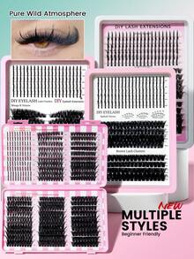 Spiky Individual Eyelash Clusters Extension Reusable Fairy Lashes Easy Application For Beginners Party Wedding Date Daily Look - Multicolor - View 4