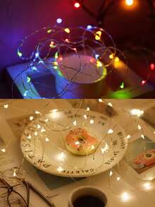 Battery Operated LED Mini String Lights, Flickering Firefly Fairy Lights For Mason Jars, Wedding, Party, Christmas, Tabletop Decor, Warm White - Multicolor - View 6