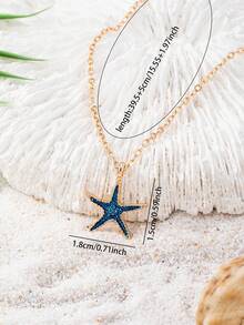 1 chiếc vòng cổ hình sao biển phong cách Bohemia Boho với mặt dây chuyền hình nàng tiên cá, kiểu dáng biển cả, thích hợp để đeo hàng ngày hoặc đi nghỉ dưỡng. - Nhiều màu - Xem 5