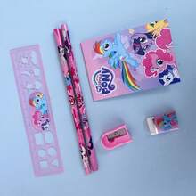 My Little Pony Stationery Set Including Pencil, Pencil Sharpener, Eraser, Notebook, Ruler, Suitable For Office, Writing, Birthday, Party, Back To School Gifts - Multicolor - View 5