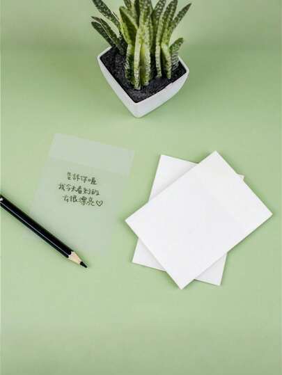 3 Packs Transparent Sticky Notes - 50 Sheets Per Pack. Semi-Transparent Reusable Memo Pads Suitable For Whiteboards, Folders And Calendars | Waterproof Self-Adhesive Labels For Home, Office And School