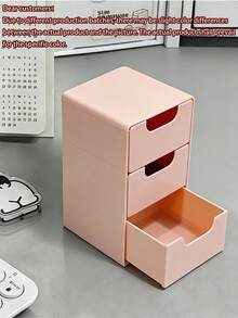 1/2 piezas Caja de almacenamiento de escritorio de 3 niveles en miniatura, muebles, suministros de oficina, organizador de joyas, organizador de maquillaje con estilo de cajón, organizador de viaje esencial para mujeres, regalo de viaje - transparente - Ver 12