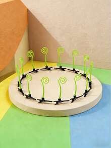 5个装男女通用植物装饰时尚鳄鱼夹，波西米亚风发夹，发爪，发卡，圣诞装扮，女士发饰，头饰，发卡 - 綠色 - 查看 14