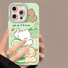 Bonitas ilustraciones y fondo de comida con temática de matcha. Esta elegante funda para teléfono es compatible con Samsung, Apple, OPPO, , etc. Fabricada en TPU flexible, resistente a golpes y arañazos, ofrece una excelente protección contra caídas y un agarre cómodo. Es un regalo ideal para familiares, amigos y seres queridos, y una opción perfecta para festivales. - Blanco - Ver 2