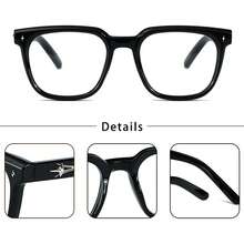 Men's Casual Optical Glasses Square Shape TR90 Frame Thickness Unique Temple Design Modern Chic Clear Glasses For Men's Women Daily Accessories&Festival Gifts With Full Package - K39922 - View 7