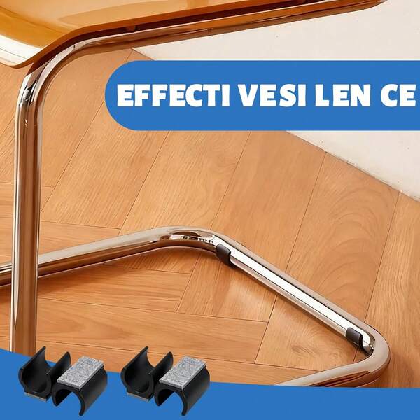 U Shaped Felt Chair Leg Caps 12Pcs Noise Reducing Floor Protector For Round Tube Chair Legs 25mm Diameter