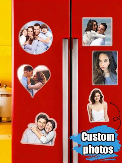 1/2 piezas Imanes de nevera personalizados con foto acrílica, imanes de nevera personalizados, imanes personalizables para nevera, tamaño: 5 cm, 6 formas/estilos, imanes con foto, imanes de nevera lindos, imanes de nevera fuertes, imanes divertidos, imanes con foto para nevera, decoración magnética, decoración del hogar, imanes para taquillas de oficina y cocina, recuerdos del día de San Valentín, decoración del día de San Valentín