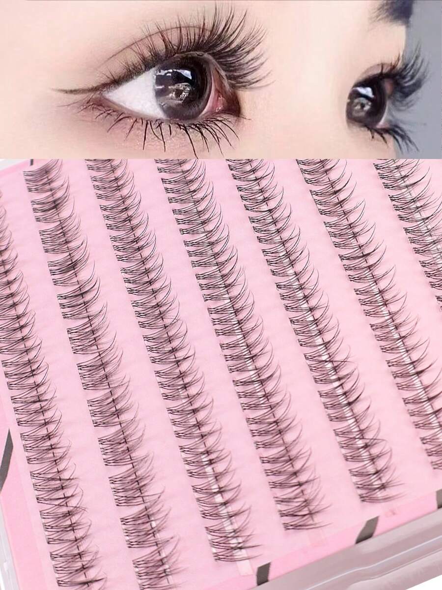 10 Pairs Natural Look Eyelashes, Glue-Free Slouchy Mermaid Lashes, Beginner Friendly Faux Lashes, Everyday Makeup Looks - D - View 1
