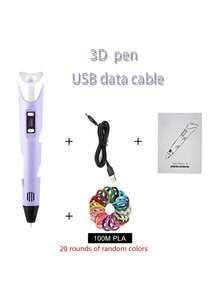 1支3D绘图笔，DIY绘图打印笔，3D涂鸦玩具，美术工具，生日礼物，圣诞礼物，9米/25米/50米/100米PLA耗材补充装（耗材） - 紫色 - 查看 8
