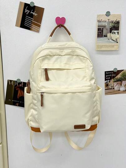 New Arrival Casual Colorblock Minimalist Unisex Backpack, High-Quality Back To School Bag