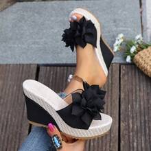 Summer New Slippers Thick Bottom Wedge Heel Slip-On Comfortable Soft Sandals - Lightweight Non-Slip High Heel Slippers For Women - Black - View 9