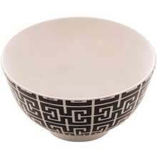 Bowl de Porcelana Lyor 410ml Egypt Preto Decorado Cumbuca Caldos Sobremesas - Preto - Visão 5
