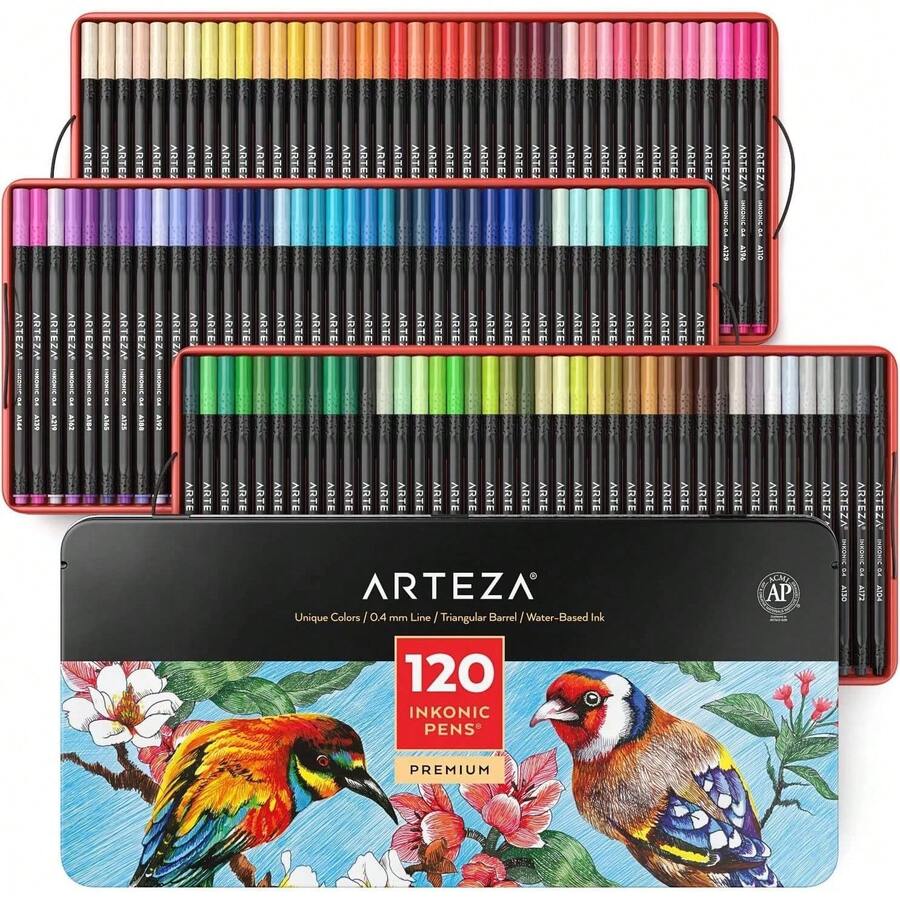 Arteza Fineliner 120 Fine Tip Pens Set - ARTZ8754 - Rectangle - View 1