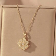 一套时尚镂空莲花首饰套装，是中式活动的理想配饰 - 彩色 - 查看 4