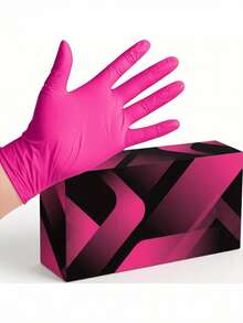100pcs Disposable Gloves, Super Durable, Available In Five Colors: Pink/White/Rose Red, Suitable For Various Uses Such As Kitchen, Tattoo, Hair Dyeing, Pet Care, Beauty Salon And Home Cleaning. The Packaging Method Is Bagged. - Dark Pink - View 10