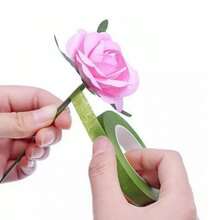1 Peça/4 Peças Fitas Florais Verdes Escuras Diy Fitas Decorativas Florais Artesanais Com Vegetação Para Embalagem De Caules De Buquês E Artesanato Floral De Casamento (1/2 Polegada X 30 Jardas) - 2 Unidades - Visão 6