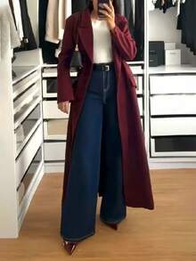 Quần jeans nữ ống đứng, thiết kế cài nút, kiểu dáng dài thoải mái, chất liệu co giãn vừa phải, rộng rãi và thoải mái, phù hợp cho mọi mùa, thời trang và đa năng. - Rửa trung bình - Xem 5