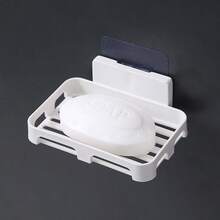 1 Pc Drill-Free Wall-Mounted Soap Dish Hollow Out Quick Drainage No Water Accumulation Bathroom Soap Holder Storage Rack - Wall-mounted - View 7