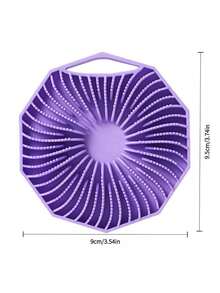 1/2pcs New Polygon Silicone Bath Brush, Portable Hanging Hexagon Silicone Shower Brush - Multicolor - View 3