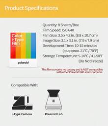Polaroid i-type專用復古拍立得相紙 穩定懷舊成像 電影色調輸出 即拍即現 彩色 i 型相紙 (白框) - 彩色 i 型相紙 (白框) - 查看 10