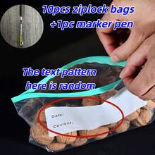 10/20 Peças Sacos Reutilizáveis para Armazenamento de Alimentos - Sem BPA, Bolsa à Prova de Vazamentos, Bolsa de Alimentos Reutilizável Multiuso com Zíper - Projetada para Manter os Alimentos Frescos e Organizados na Cozinha - Etiqueta e Economiza Espaço a Qualquer Momento - Perfeito para Congelar e Reutilizar Sacos de Frutas e Vegetais Resistentes Bolsas de Geladeira para Uso no Fogão, Azul, para Armazenamento de Longo Prazo e Organização de Alimentos, com Selo de Zíper de PE Transparente, Armazenamento de Lanches de Classificação de Cozinha. - Multicolorido - Visão 17