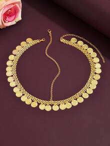 Tocado nupcial dorado hecho a mano, joyería tradicional de Oriente Medio para festivales, regalo de Eid, accesorios para el cabello de boda - Dorado - Ver 9