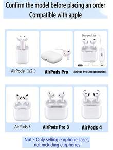 粉色可爱3D蝴蝶结耳机套+花朵挂绳,兼容苹果S1/S2、Pro 2/3、4 - 玫紅色 - 查看 8