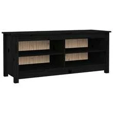 Banco zapatero madera maciza de pino nero 110x38x45.5 cm per ufficio per studio per lavoro da casa con archiviazione design moderno per lavoro remoto studio universitario uso domestico per ufficio per studio per lavoro da casa con spazio - nero - Visualizzare 10