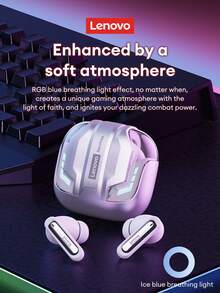 Lenovo GT103 Stylish Bluetooth Headphones, Gaming Headset With 360° Surround Sound, Bluetooth 6.0 Low Latency, Long Gaming & Music Playtime, Silicone Earbuds For Comfortable Wireless Earphones, Compatible With Smartphones & Computers, Great Gift - White - View 4