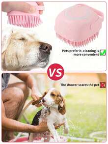 1pc Pet Bath Brush, Soft Silicone Pet Shampoo Massage Machine Beauty Bath Brush, Used For Cleaning Short And Long Haired Dogs And Cats - Multicolor - View 6