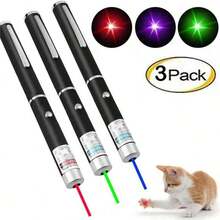 1pc Random Color Multifunctional Portable Laser Pointer - Laser Dot Cat Toy, LED Indicator Light, Interactive Pet Toy (Batteries Not Included) - Multicolor - View 1